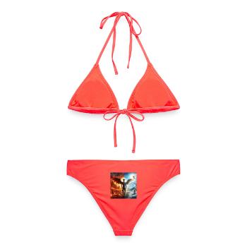 Equilibre Céleste et Infernal - Bikini femme - corail - Dos - AI Model Female 172 dark (172cm)