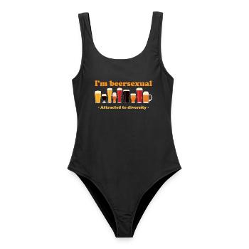 Je suis Beersexual Boire de la bière Amateurs de bière - Maillot de bain femme - noir - Devant - AI Model Female 172 light (172cm)