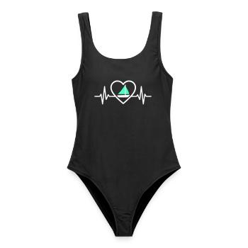 Cœur Voile – Passion Bateau - Maillot de bain femme - noir - Devant - AI Model Female 172 light (172cm)
