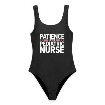 Patiente infirmière pédiatrique Niveau de patience en soins infirmiers pédiatriques - Maillot de bain femme - noir - Devant - AI Model Female 172 light (172cm)