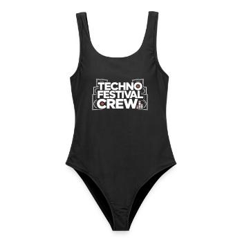 Techno Festival Crew – Techo Party Outfit - Frauen Badeanzug - Schwarz - Vorne - AI Model Female 172 light (172cm)