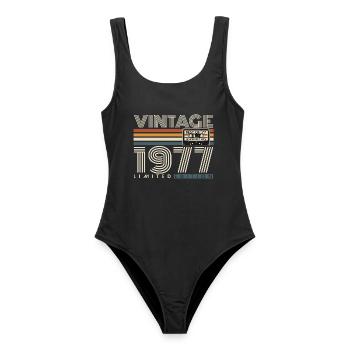 1977 Vintage Vintage Rétro Cadeau d’anniversaire - Maillot de bain femme - noir - Devant - AI Model Female 172 light (172cm)