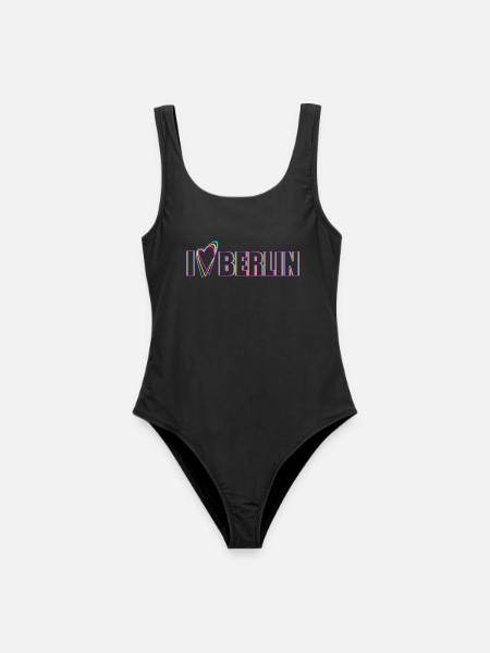 I Love Berlin Statement - Frauen Badeanzug - Schwarz