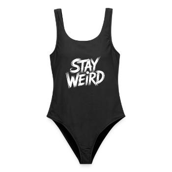 Stay Weird - Frauen Badeanzug - Schwarz - Vorne - AI Model Female 172 light (172cm)
