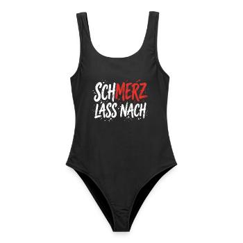 SchMerz lass nach - nein zu Merz - Frauen Badeanzug - Schwarz - Vorne - AI Model Female 172 light (172cm)