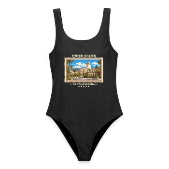 Vereinigte Staaten Santa Barbara Vintage Marke - Frauen Badeanzug - Schwarz - Vorne - AI Model Female 172 light (172cm)