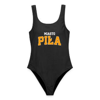 Sportlogo der Stadt Piła - Frauen Badeanzug - Schwarz - Vorne - AI Model Female 172 light (172cm)