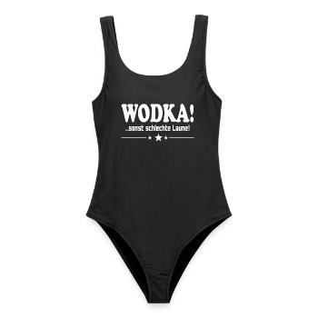 Wodka trinken Schlechte Laune Alkohol Saufen - Frauen Badeanzug - Schwarz - Vorne - AI Model Female 172 light (172cm)