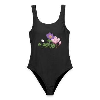Blumen botanisch Pflanze Design - Frauen Badeanzug - Schwarz - Vorne - AI Model Female 172 light (172cm)
