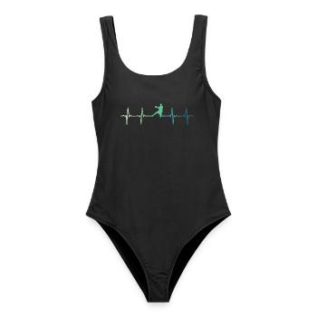 Handball battement de coeur handball  - Maillot de bain femme - noir - Devant - AI Model Female 172 light (172cm)