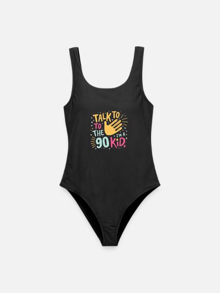 Talk to the Hand I'm a 90 Kid 90er Jahre Retro - Frauen Badeanzug - Schwarz