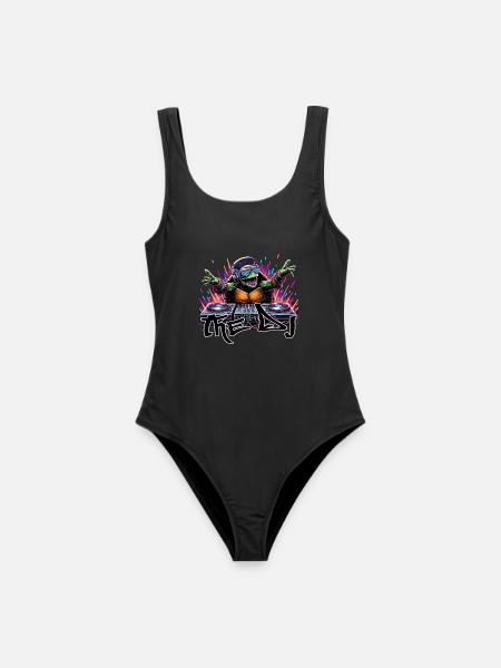 Schildkröte The DJ Musik Geschenk - Frauen Badeanzug - Schwarz