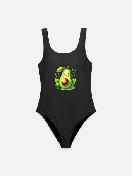 Avocado witzig positiv Optimismus Geschenk - Frauen Badeanzug - Schwarz