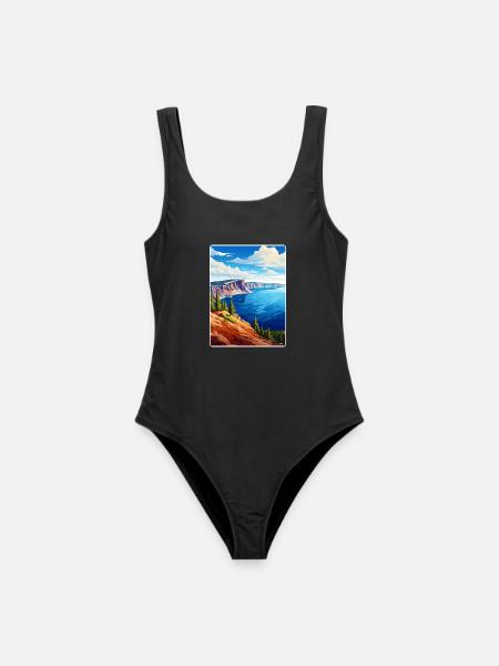 Crater Lake Nationalpark Reiseposter Souvenir - Frauen Badeanzug - Schwarz