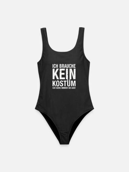 Karneval Fasching Fasnet Kostüm - Frauen Badeanzug - Schwarz