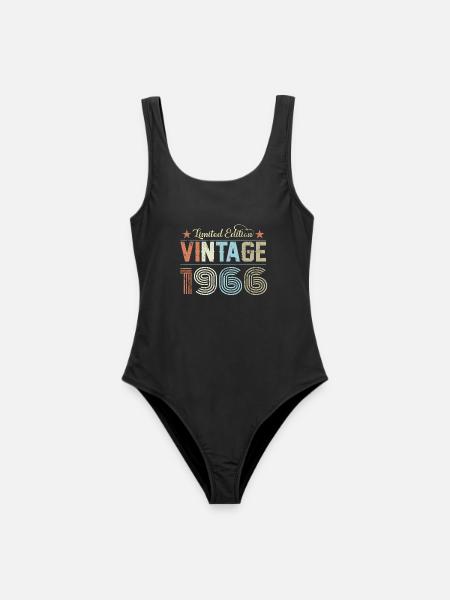 Vintage 1966 - Frauen Badeanzug - Schwarz