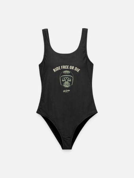 Ride Free or Die – Biker Vintage - Frauen Badeanzug - Schwarz