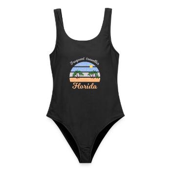 Häufig Reisender Florida Palmen - Frauen Badeanzug - Schwarz - Vorne - AI Model Female 172 light (172cm)