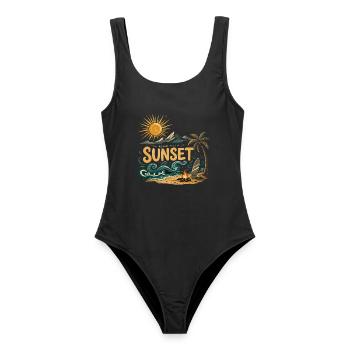 Sunset on the beach surf - Women's Swimsuit - black - Front - AI Model Female 172 light (172cm)