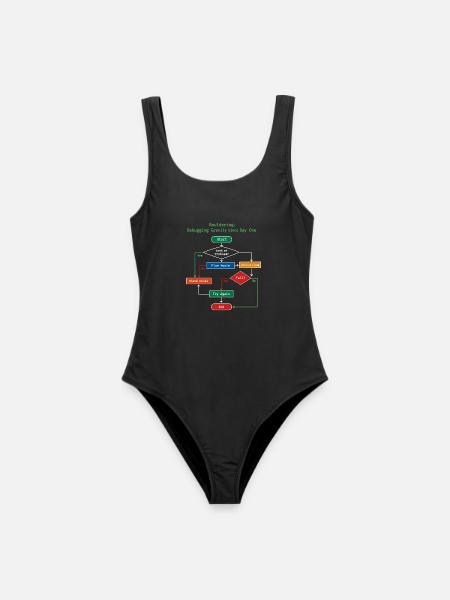 Bouldering: Debugging Gravity Nerd Design - Frauen Badeanzug - Schwarz