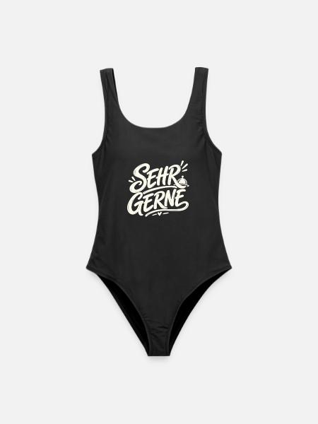 Sehr gerne - Frauen Badeanzug - Schwarz