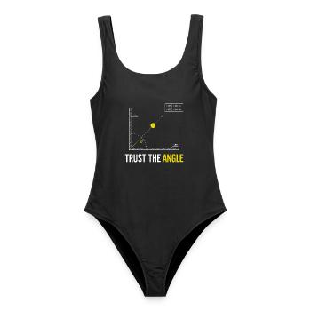 Trust the Angle Padel Tennis - Weiß - Frauen Badeanzug - Schwarz - Vorne - AI Model Female 172 light (172cm)