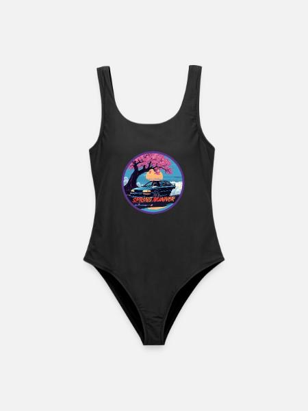 Blossom Horizon Vintage Legacy Automotive Retro - Frauen Badeanzug - Schwarz