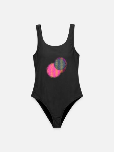 Neon Blob Duo Abstrakter Wirbel - Frauen Badeanzug - Schwarz