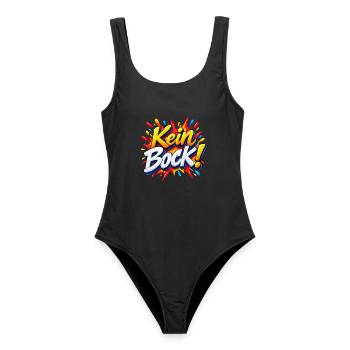 Kein Bock Comic Explosion - Frauen Badeanzug - Schwarz - Vorne - AI Model Female 172 light (172cm)