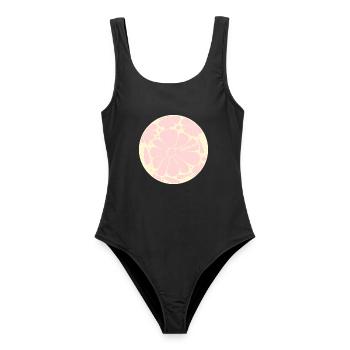 Blumen Danke Hebamme - Frauen Badeanzug - Schwarz - Vorne - AI Model Female 172 light (172cm)