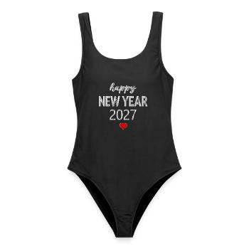 Happy New Year 2027 - Frauen Badeanzug - Schwarz - Vorne - AI Model Female 172 light (172cm)