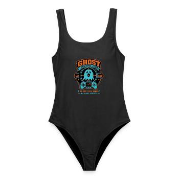 Ghost Hunting Club Est 1986 Retro-Halloween-Shirt - Frauen Badeanzug - Schwarz - Vorne - AI Model Female 172 light (172cm)