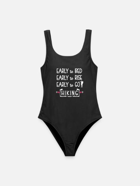 Early to Bed Early to rise Early to go Hiking - Frauen Badeanzug - Schwarz