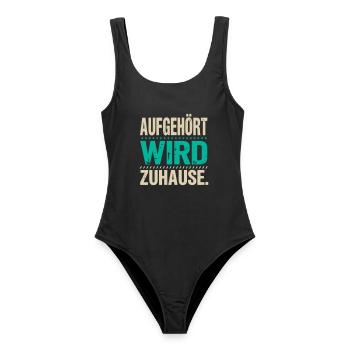 Aufgehört Wird Zuhause - Frauen Badeanzug - Schwarz - Vorne - AI Model Female 172 light (172cm)