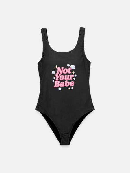 not your babe / y2k design - Frauen Badeanzug - Schwarz