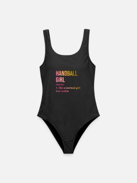 Handball Mädchen Lustiges Zitat - Frauen Badeanzug - Schwarz