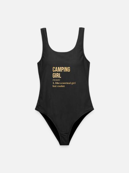 Camping Camping Camping - Frauen Badeanzug - Schwarz