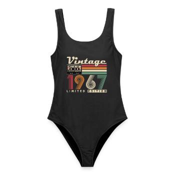 Vintage 1967 Jahrgang Geburtstag Retro Geschenk - Frauen Badeanzug - Schwarz - Vorne - AI Model Female 172 light (172cm)