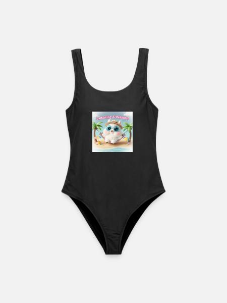Llama Relax Beach Blaue Brille - Frauen Badeanzug - Schwarz