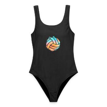 Beachvolleyvall Volleyball - Frauen Badeanzug - Schwarz - Vorne - AI Model Female 172 light (172cm)