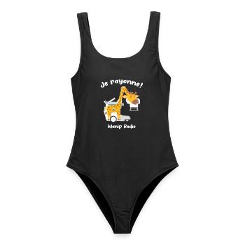 Je rayonne Manip radio Girafe Radiologie médicale - Maillot de bain femme - noir - Devant - AI Model Female 172 light (172cm)