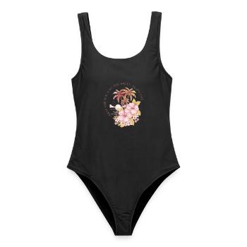 Chase The Sun Sommer Strand Palmen - Frauen Badeanzug - Schwarz - Vorne - AI Model Female 172 light (172cm)