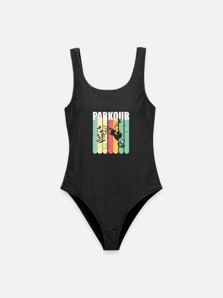 Parkour Retro - Frauen Badeanzug - Schwarz