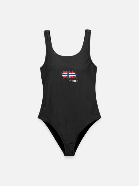 Norge Norwegen Flagge – Skandinavien Retro - Frauen Badeanzug - Schwarz