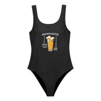 Biermeister Spruch Glass - Women's Swimsuit - black - Front - AI Model Female 172 light (172cm)