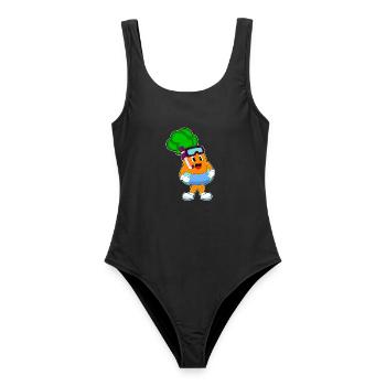 Karotte Schwimmen Schwimmring Sommer - Frauen Badeanzug - Schwarz - Vorne - AI Model Female 172 light (172cm)