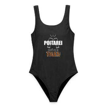 Poitarei gezähmta Tiger - Polterei gezähmter Tiger - Frauen Badeanzug - Schwarz - Vorne - AI Model Female 172 light (172cm)
