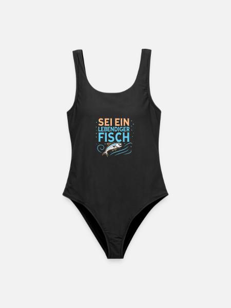 Sei ein lebendiger Fisch - Frauen Badeanzug - Schwarz