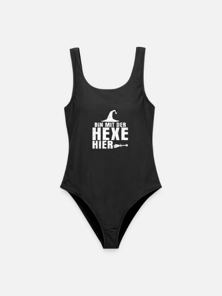 Ich Bin Mit Der Hexe Hier - Frauen Badeanzug - Schwarz