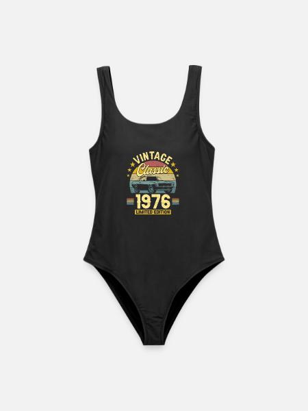 1976 Auto 50. Geburtstag Mann - Frauen Badeanzug - Schwarz